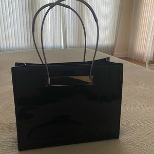 Metal wire handle, patent structured handbag